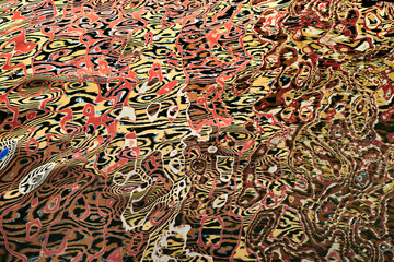 Abstract and colorful water surface reflection fractal