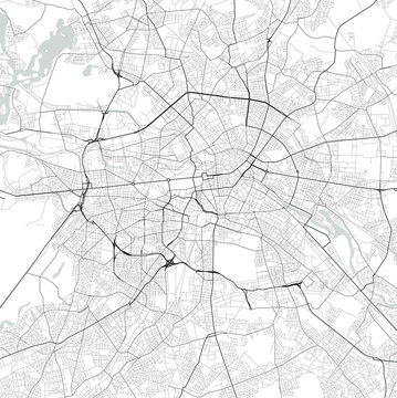 Vector city map of Berlin in black and white