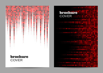 Brochure template layout design. Abstract red dotted background - 229326951