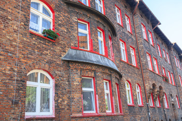 Facade fragment in tenement in Historic Mining District of Nikiszowiec in Katowice in Polish Silesia © stepmar