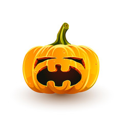 Crying Halloween pumpkin. Jack-o'-lantern for Halloween isolated on white background