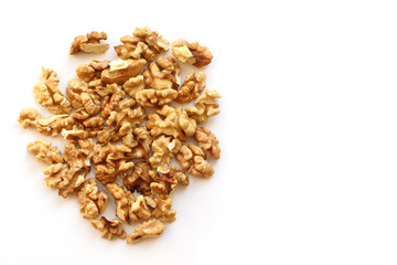 Walnut on the white background.