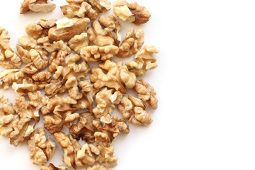 Walnut on the white background.