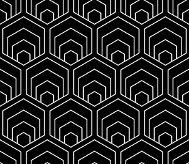 Seamless hexagons pattern. Geometric texture.