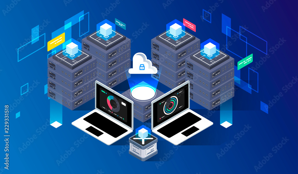 Poster computation of big data center, information processing, database. internet traffic routing, server r