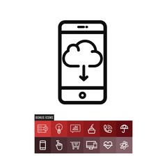 Smartphone download vector icon