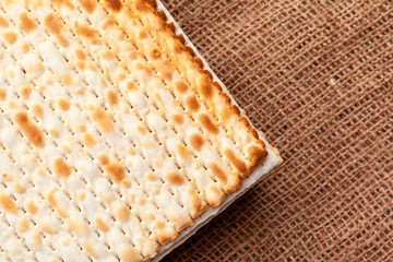 matzo flatbread for Jewish high holiday celebrations on the table