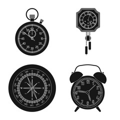 Fototapeta na wymiar Vector design of clock and time symbol. Set of clock and circle stock symbol for web.
