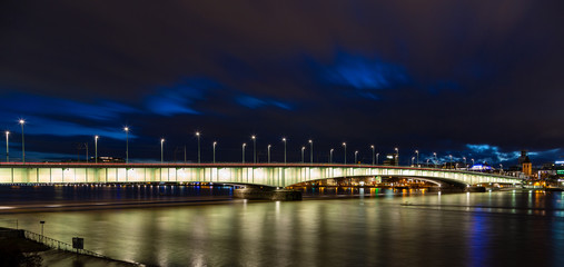 Flood in cologne at night.