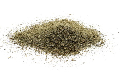 Dry chopped parsley pile isolated on white background