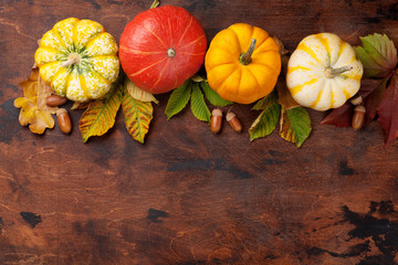 Autumn still life with pumpkins