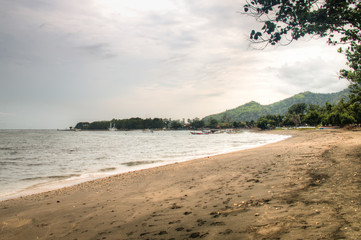 A beautiful empty beach in Pemuteran in Bali, Indonesia
