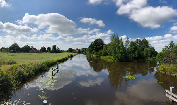 Panorama from a canal of the turfroute