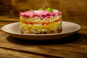 Traditional russian salad 