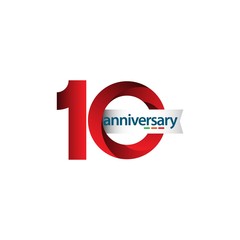 10 Year Anniversary Vector Template Design Illustration