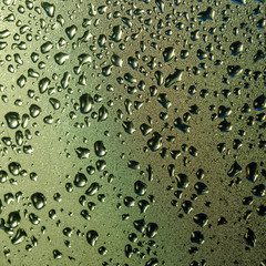 the fog on the mirror with dew drops