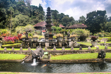 Fototapeta na wymiar Tirta Gangga is one of the famous water palaces in eastern Bali, the most touristic island of Indonesia 
