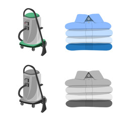 Vector design of laundry and clean symbol. Collection of laundry and clothes stock symbol for web.