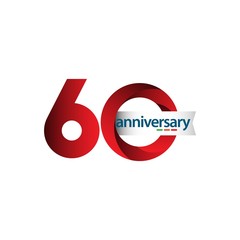 60 Year Anniversary Vector Template Design Illustration