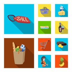 Isolated object of food and drink icon. Set of food and store stock symbol for web.