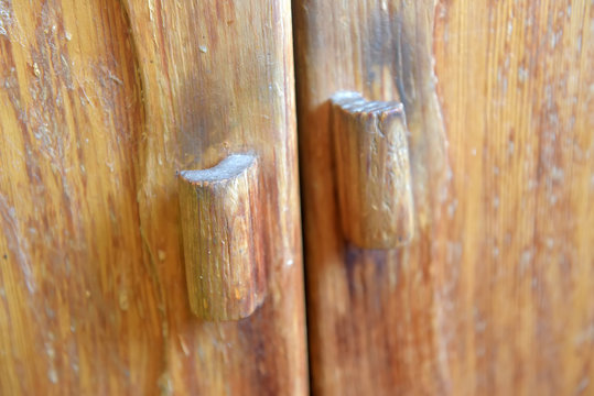 old wooden cabinet handles