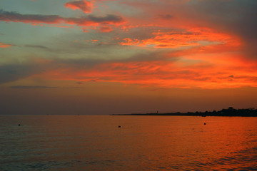 sunset over the sea