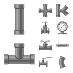 Vector illustration of pipe and tube icon. Collection of pipe and pipeline vector icon for stock.