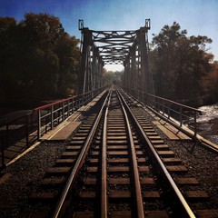 railway in evening