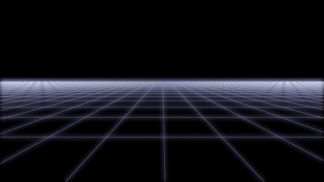 80s Retro Futurism wireframe square net Background seamless loop 3d illustration render