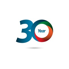 30 Year Anniversary Vector Template Design Illustration © Tobrono