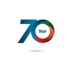 70 Year Anniversary Vector Template Design Illustration