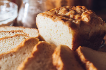 Sliced gluten free bread.