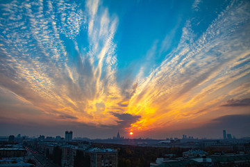 sunset in Moscow