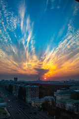 sunset over Moscow