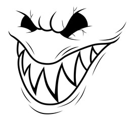 Smiling monster face