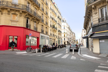 Naklejka premium Beautiful street of European city