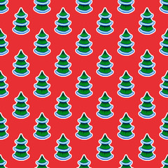 Christmas tree seamless pattern