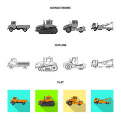 Isolated object of build and construction sign. Collection of build and machinery stock symbol for web.