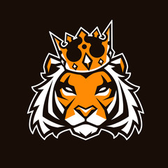 Tiger in Crown Vector Mascot