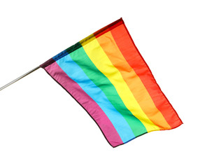 Rainbow flag of LGBT on white background