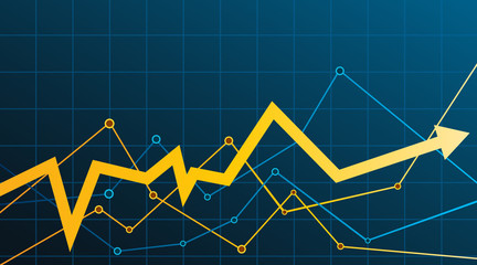 Abstract financial chart with arrow