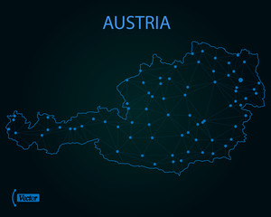 Map of Austria. Vector illustration. World map