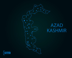 Map of Azad Kashmir. Vector illustration. World map