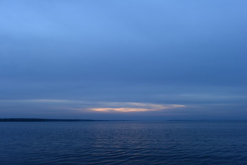 Fototapeta na wymiar Blue sky after sunset time before twilight glow blue hour