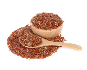 red rice on white background