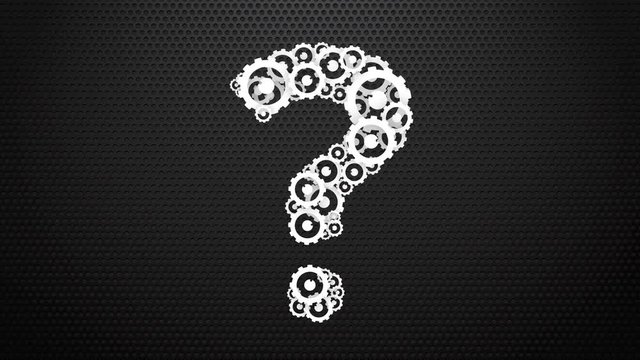 cogs question mark motion background