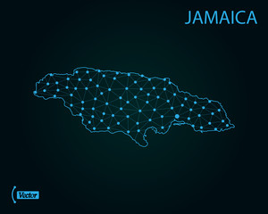 Map of Jamaica. Vector illustration. World map