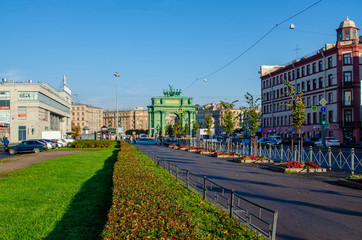 Fototapeta na wymiar Saint-Petersburg. From the Narva gate begins Avenue strikes