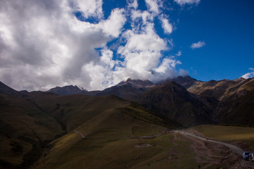 Georgia. Journeys. Kazbegi. Beautiful view of Kazbegi