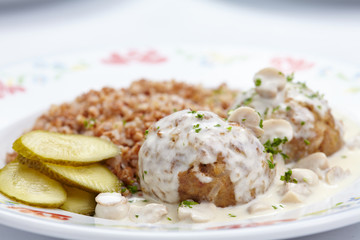 buckwheat with cutlets